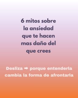 ¿Y si parte de lo que te han contado sobre la ansiedad no fuera cierto?
La ansiedad está rodeada de mitos que, aunque parezcan inofensivos, pueden hacer que el problema se mantenga más tiempo del necesario.
La realidad es que la ansiedad no es un enemigo al que derrotar. Es una respuesta de tu organismo que, cuando se vuelve desproporcionada, necesita comprensión y nuevas formas de afrontamiento, no más lucha.
💬 Cuéntame en comentarios: ¿qué mito creías que era cierto?
💾 Guarda este post para volver a él cuando lo necesites.
📤 Compártelo con alguien a quien pueda ayudar.

#pensament #psicologia #centropsicología #cursos #talleres #recursospsicológicos #asesoramiento #tratamiento #terapia #ayuda #alcoy #centropsicologico #psicologiaalcoy #psicologosalcoy #terapiacognitivoconductual #terapiaonline #bienestaremocional #saludmental #ansiedad #pensamientosnegativos #mitossaludmental #ataques de ansiedad #gestiónemocional