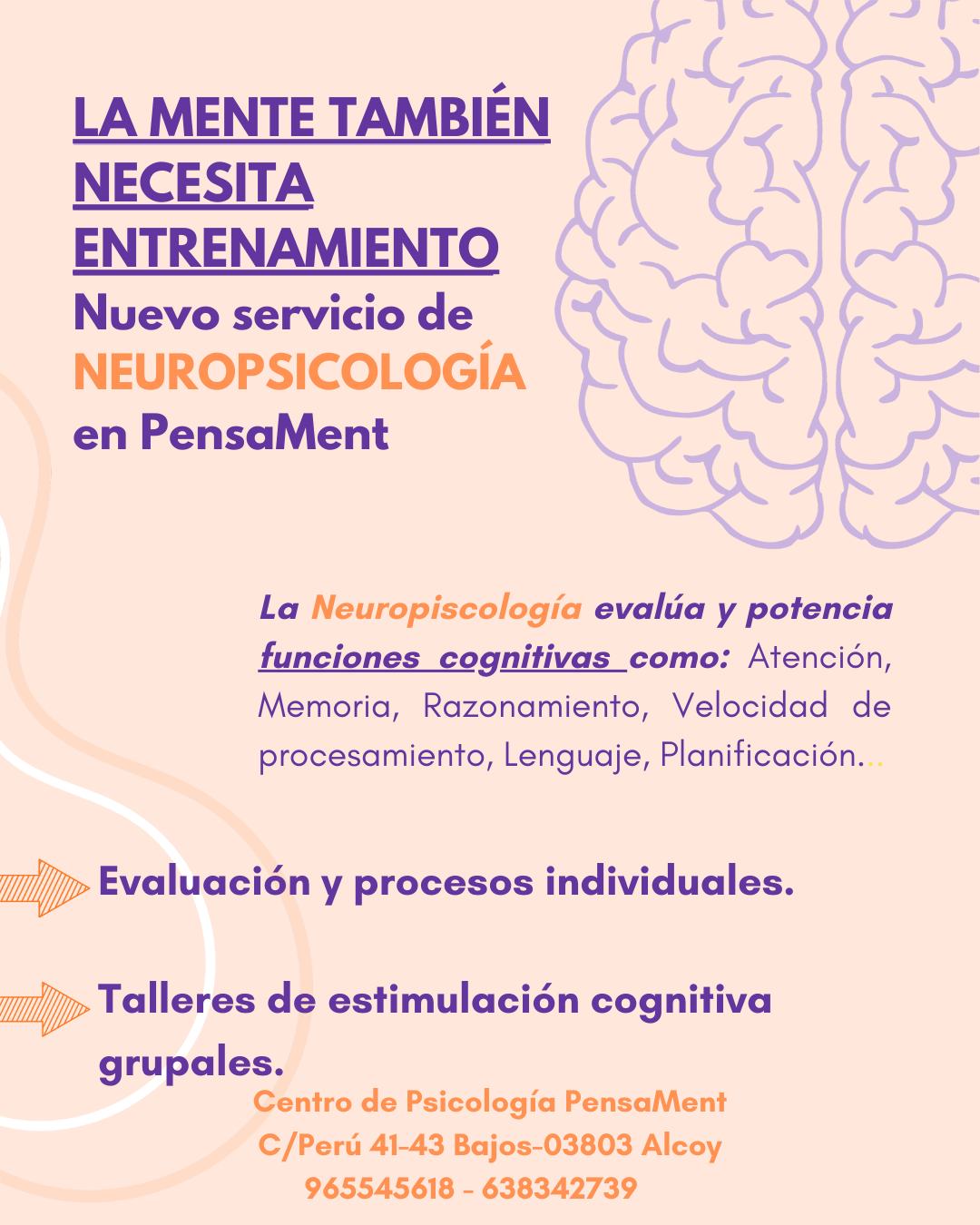 ¡Nuevo servicio de neuropsicología! 🧠

A partir del 7 de enero ofreceremos este nuevo servicio en el centro.
¡Pide información sin compromiso!📲

#pensament #psicologia #centropsicología #cursos #talleres #recursospsicológicos #asesoramiento #tratamiento #terapia #ayuda #alcoy #centropsicologico #psicologiaalcoy #psicologosalcoy #terapia #terapiacognitivoconductual #terapiaonline #bienestaremocional #saludmental #Neuropsicología #SaludCerebral #BienestarCognitivo